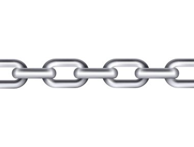 Beyaz arkaplanda zincir izole edildi