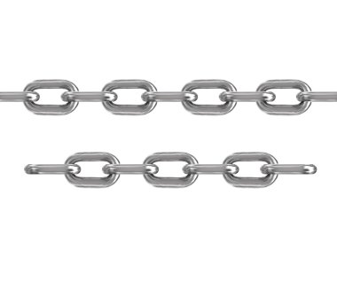 Beyaz arkaplanda zincir izole edildi