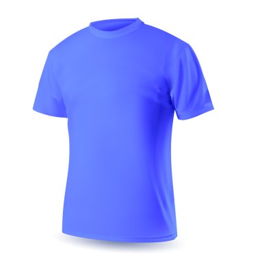 Vektör mavi t gömlek, beyaz arka plan üzerinde izole.