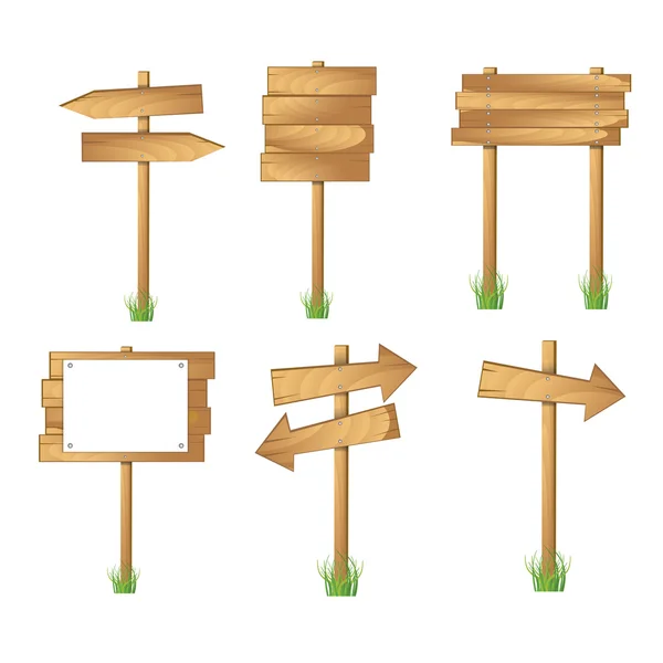 Vector Of Wooden Signs — Stock Vector