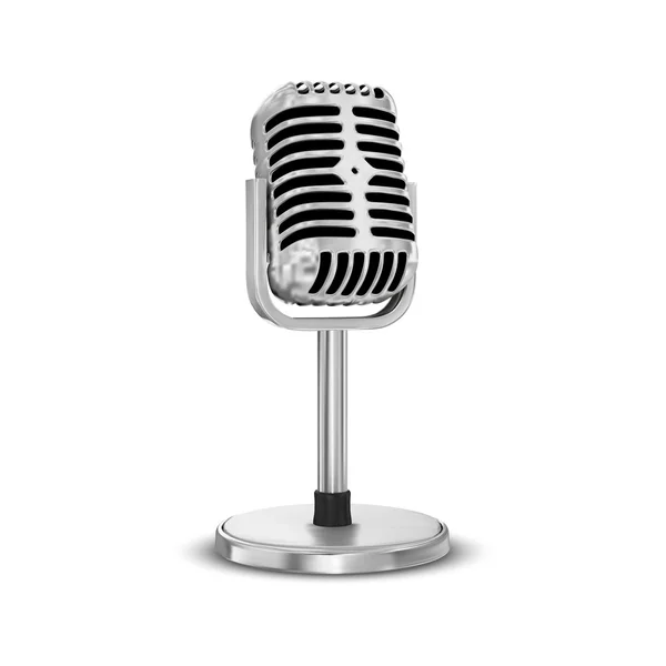 Microfone vetorial isolado no fundo branco —  Vetores de Stock