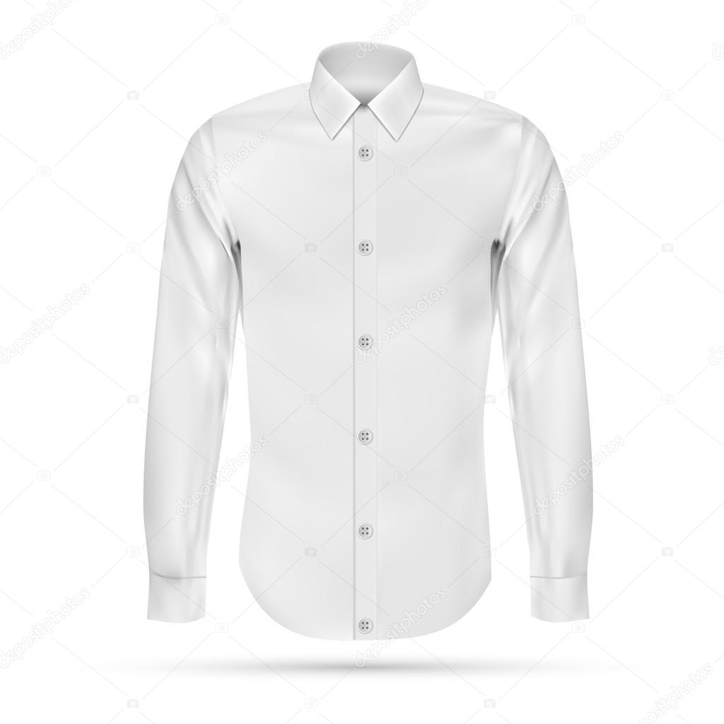 Vector illustration of dress shirt (button-down). Front view