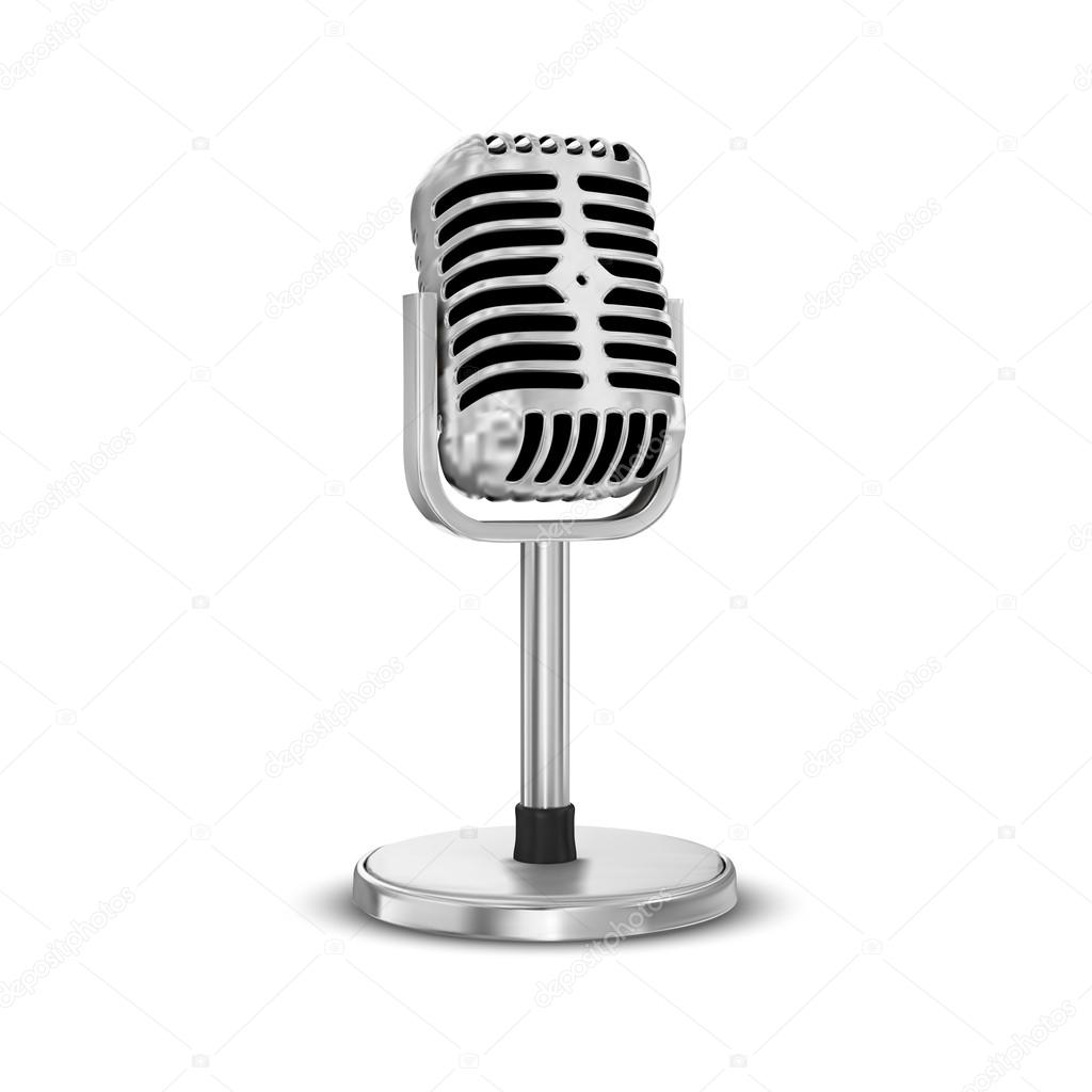 Vector microphone isolated on white background