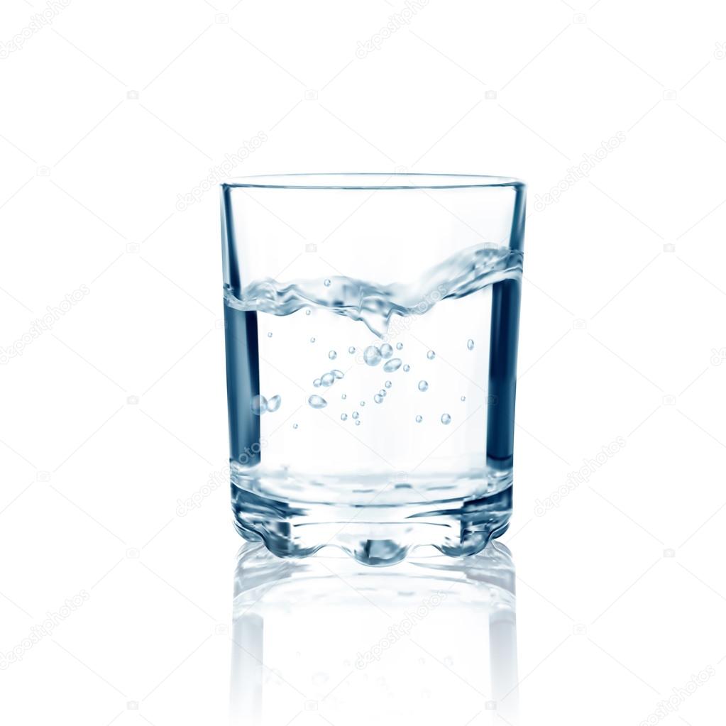 Glass with water isolated. Vector illustration