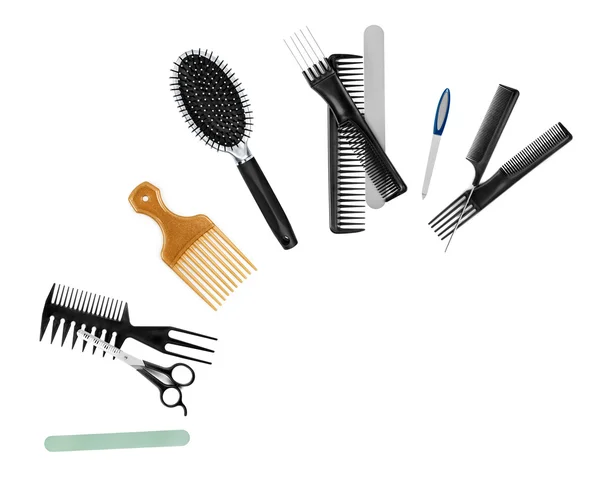 Une collection d'outils pour coiffeur professionnel et maquillage un — Photo