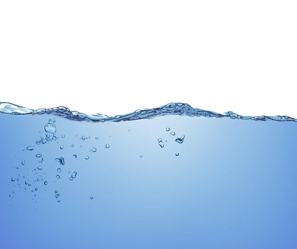 Burbujas de agua y aire sobre fondo blanco — Foto de Stock