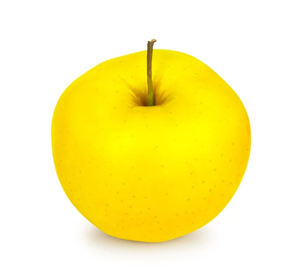 Pomme jaune fraîche sur fond blanc — Photo