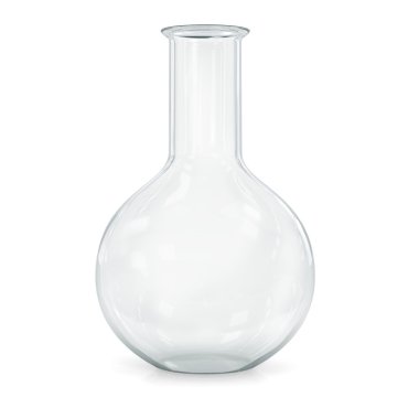 Laboratory glassware for liquids on white background. clipart