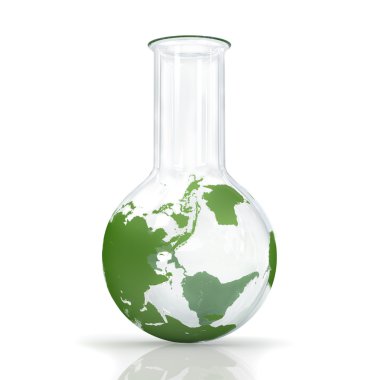 Ampul, Küre, beyaz bir arka plan üzerinde ampul harita çevre 