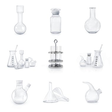 Kümesi üzerinde beyaz backg yuvarlak Laboratuar kapkacakları.