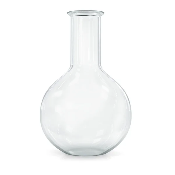 Vidros de laboratório para líquidos sobre fundo branco. — Fotografia de Stock