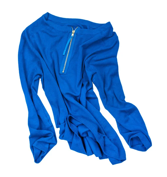 Akwamaryn niebieska bluzka w ruchu na na białym tle — Zdjęcie stockowe