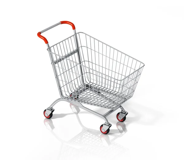 Empty shopping cart on white background. — Stock Photo, Image