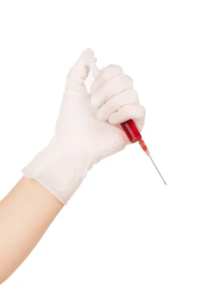 Hand of a doctor with a syringe — Stock Photo, Image