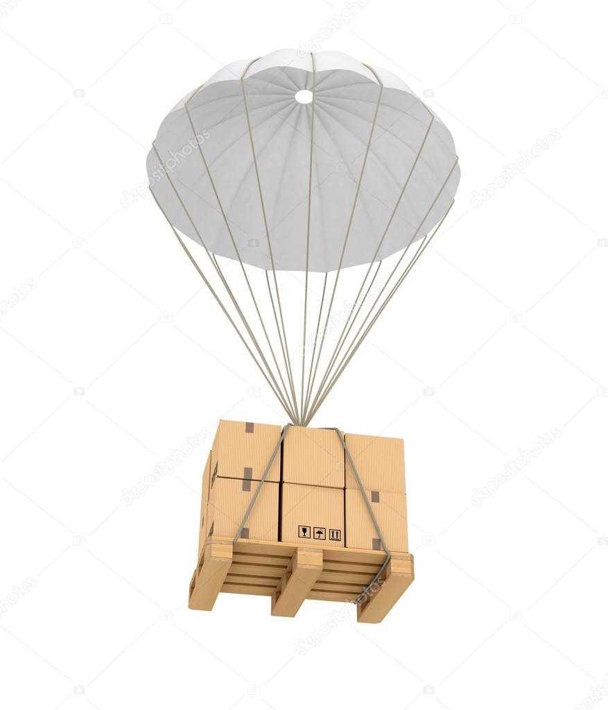 Parachute package flying