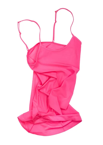 Baju olahraga merah muda yang licin sedang bergerak dengan latar belakang iso putih — Stok Foto