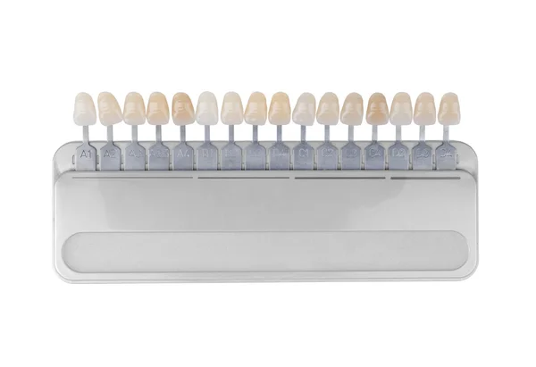 Paleta de tonos de dientes aislados en blanco —  Fotos de Stock