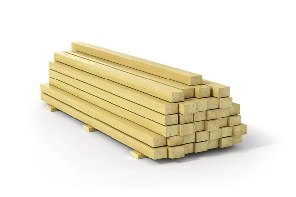 Wooden beams and planks. Construction material. — Stock Photo, Image