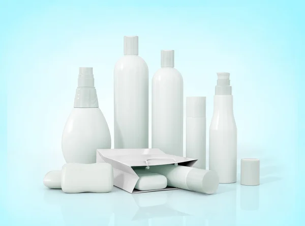 Blank packaging - bottles, cosmetics — Stock Photo, Image