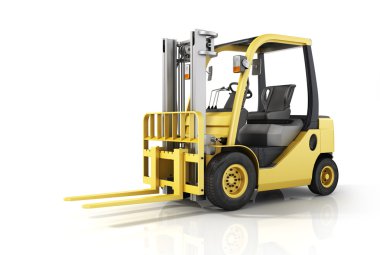 beyaz izole arka planda forklifti. 