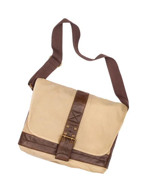 Stylová Pánská taška s kožené vložky na izolované bílá zadní — Stock fotografie