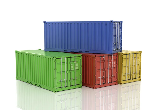 Stapel vrachtcontainers. — Stockfoto