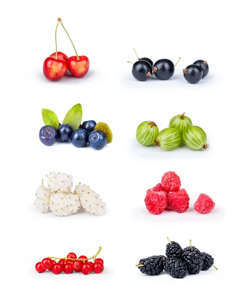 Various berries on white background — Stock Photo, Image