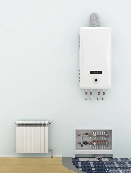 Alternative heating underfloor. Scheme of heat exchange coil — Stock Image Alternative heating underfloor. Scheme of heat exchange coil Royalty Free Stock Photos