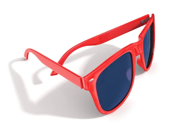 Rode zonnebril geïsoleerd over de witte achtergrond. — Stockfoto
