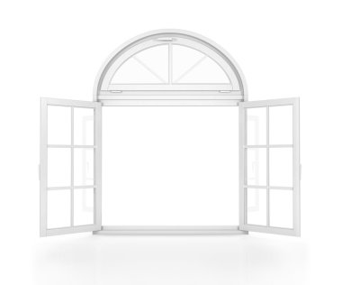 Open windows isolated on white background clipart