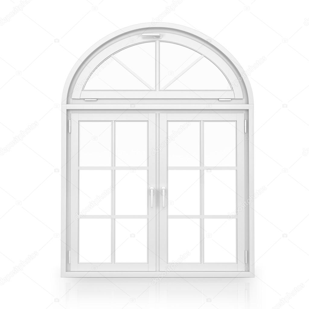 Windows. plastic arch window isolated on white background