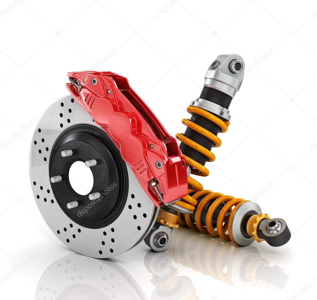 Car brakes with absorbers. Auto parts. Stock Photo by ©urfingus 78098130