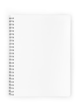 boş gerçekçi spiral not defteri defter üzerinde beyaz izole