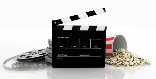 Klöppel, Filmstreifen, Popcorn — Stockfoto