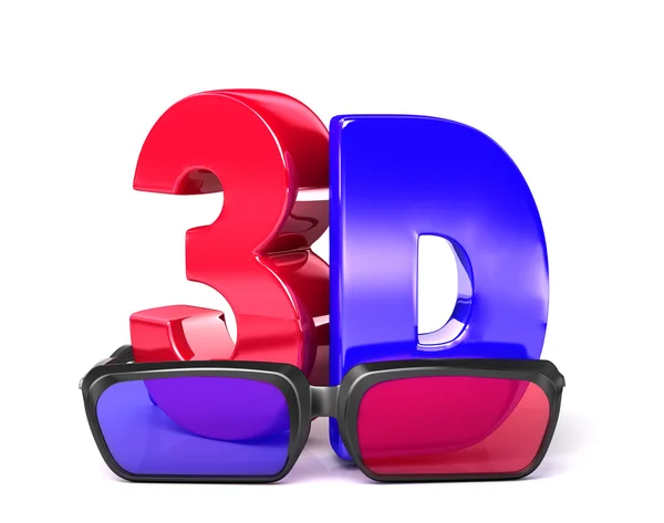 Γυαλιά 3D & 3d — Φωτογραφία Αρχείου