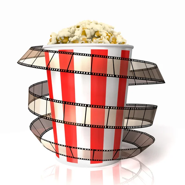 Popcorn wraped film strip — Stock Photo, Image