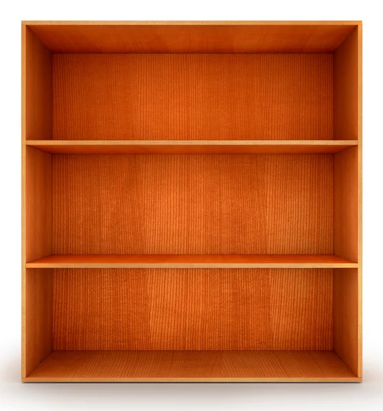 Leeres Bücherregal aus Holz — Stockfoto