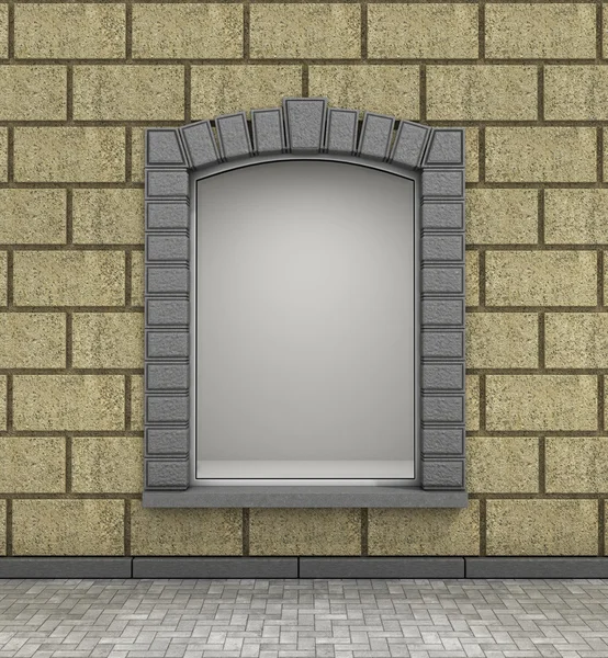 Moderne leere Ladenfront mit großem Fenster. — Stockfoto