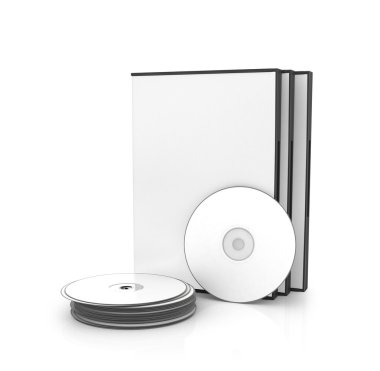 DVD, Cd kutusu beyaz bir arka plan üzerinde izole diskler ile