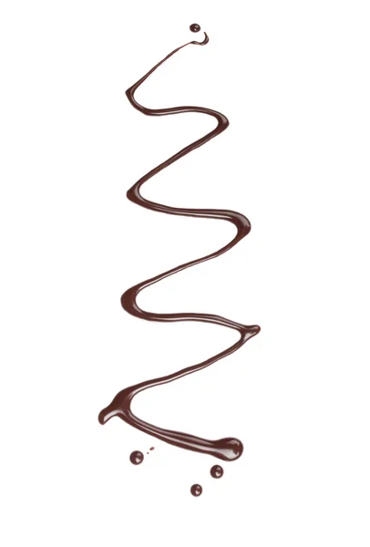 Słodki sos czekoladowy na białym tle na białym tle — Zdjęcie stockowe