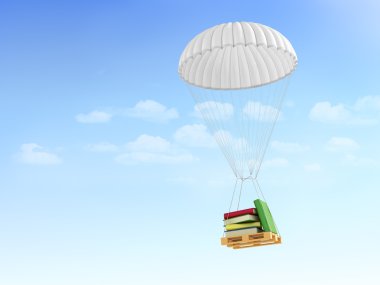 Hızlı SSS kavramı. Bilgileri yardımcı. Palet üzerindeki kitaplar düşmek