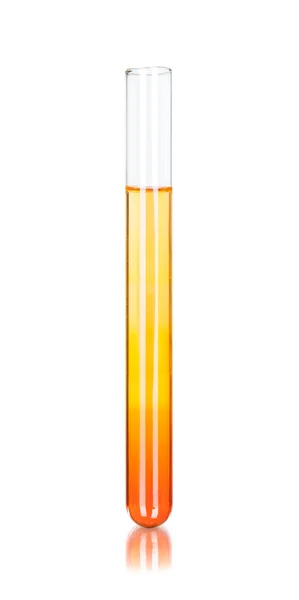 Ein Tubesl orangefarbene Flüssigkeit — Stockfoto