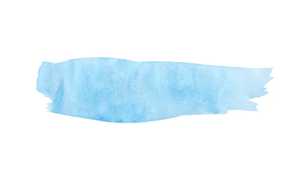 Pincel trazo textura azul acuarela mancha aislada — Foto de Stock