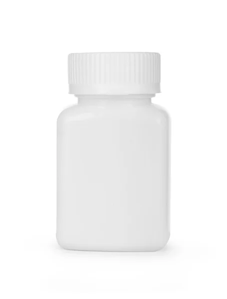 Weißer medizinischer Behälter auf weißem Hintergrund — Stockfoto