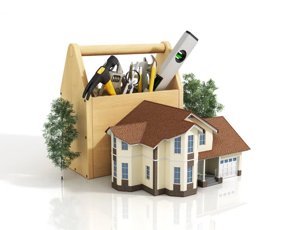 Concept van reparatie huis. Reparatie en de bouw van het huis. T — Stockfoto