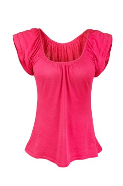 Beyaz arka plan üzerinde izole boş kırmızı t-shirt