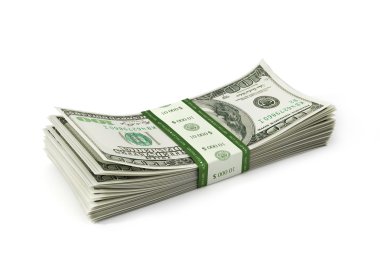 Dolar kağıt yığını isolayed