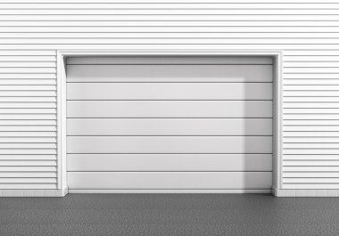 garaj kapısına modern bir bina.