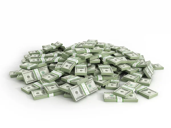 Pile of packs of dollar bills — Stock Photo, Image