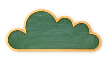 wooden menu board or school forms in clouds on a white backgroun
